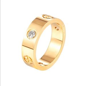 Gold Diamond Love Ring